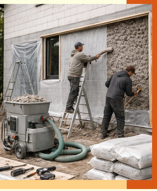 Утепление дома из газобетона эковатой в Барнауле от 4552 руб./м2 | ТепломастерБрн